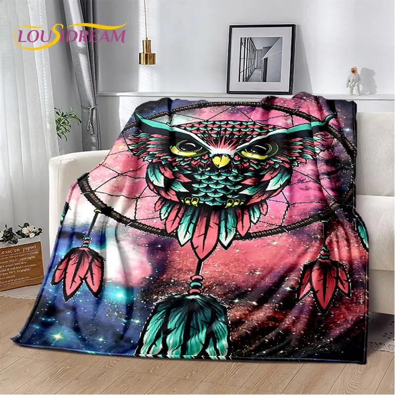 Roztomilá sova 3D kreslená měkká plyšová deka, flanelová deka přehoz do obývacího pokoje ložnice postele pohovky piknikový potah Deka pro děti