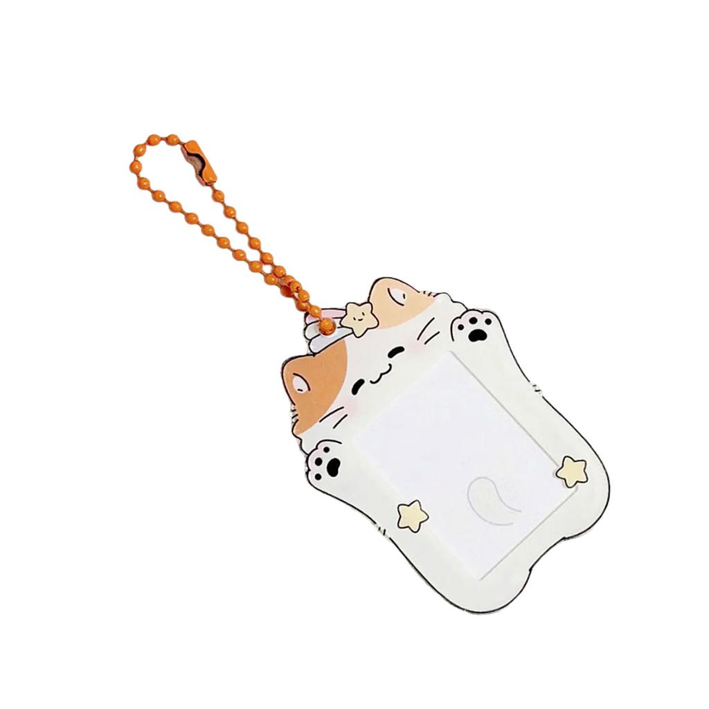 Kpop Photocard Holder Keychain ID Badge Holder with Keychain Student Bus Card Pendant Keychain for School Office Travel