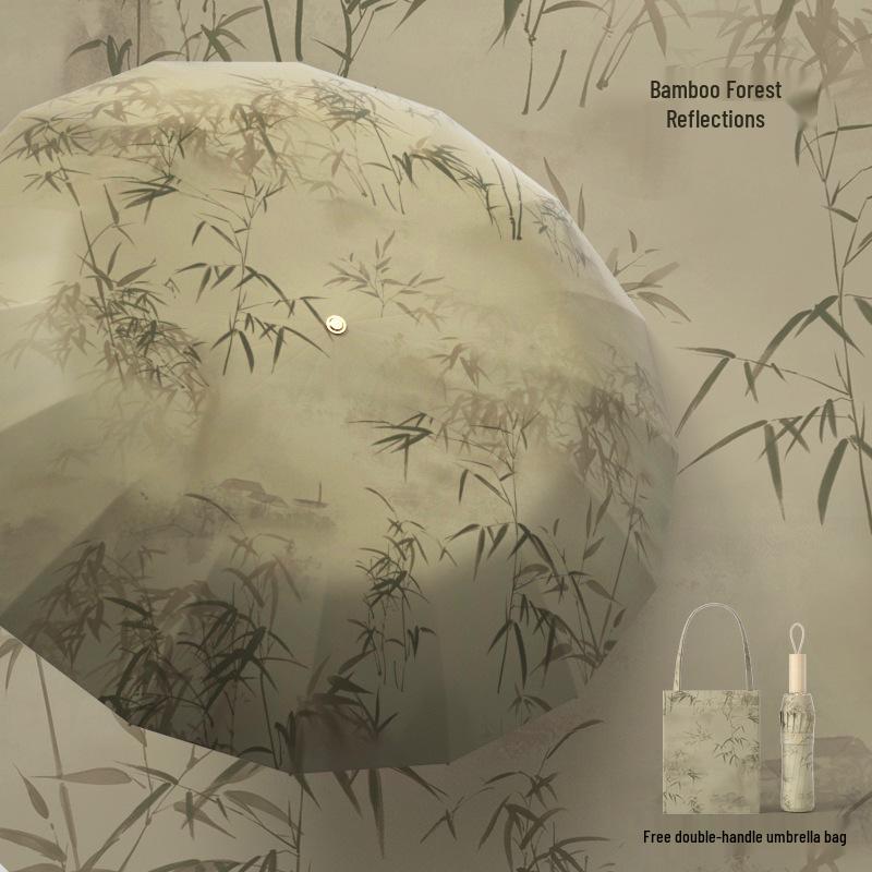 16-Speichen-Doppelnutzungs-Farbschirm: Schutz bei Regen oder Sonnenschein, Dreifach-Doppelfalt-Design