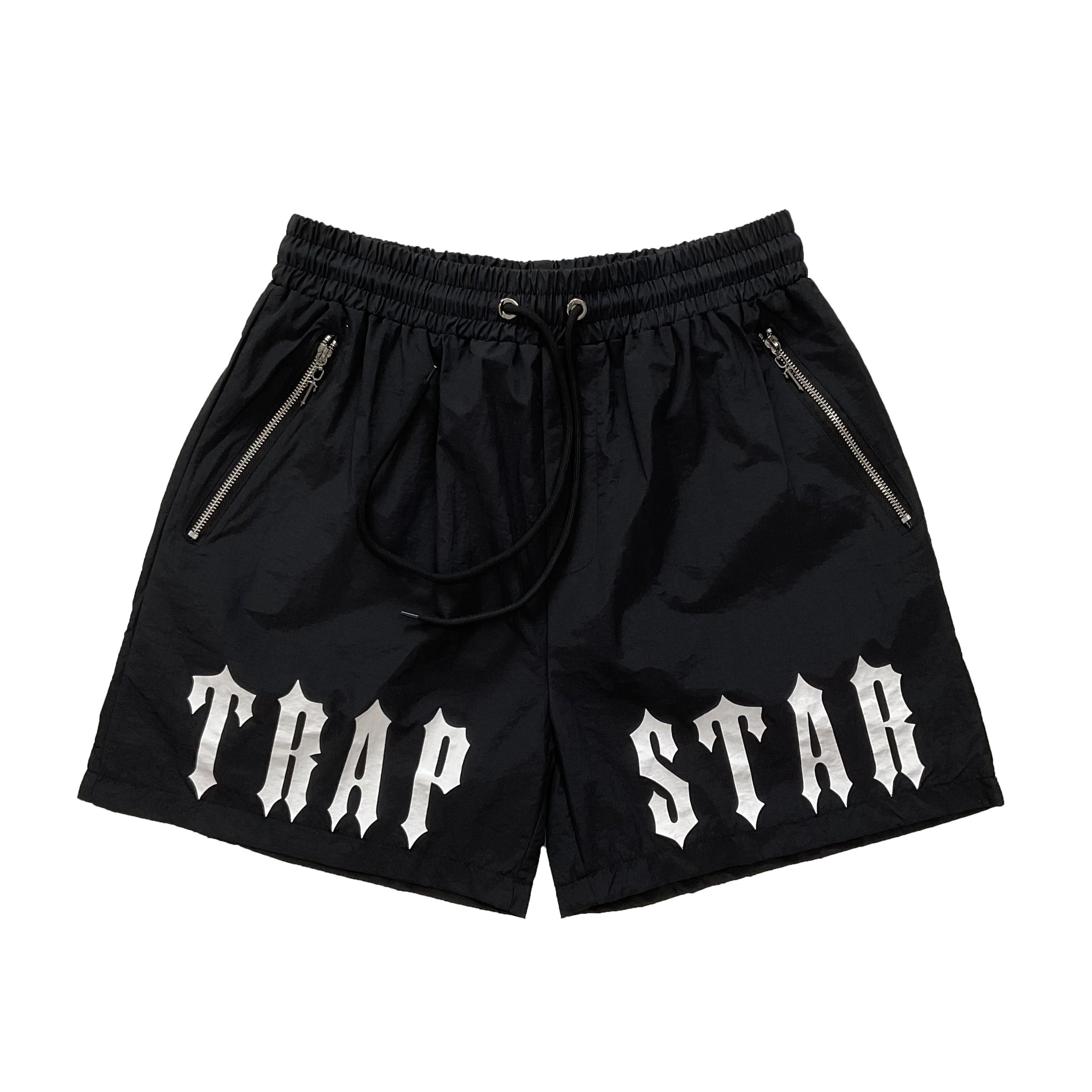 

Trapstar London 2025 New Summer Men s Printed Shorts Loose Sports and Leisure Beach Pentagram Pants S чорний
