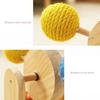 Ferris Wheel Cat Toy 2-in-1 Interactive Rotating Toy with Ball Track Solid Wood Turntable Wheel Toy with Scratching Sisal Balls for Indoor Cats
