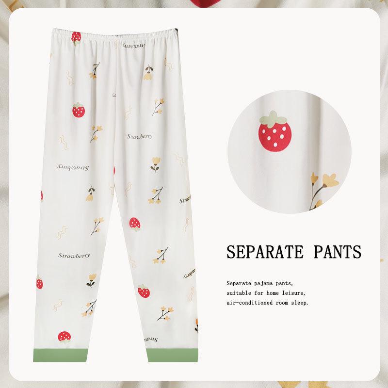 Spring/Summer Retro Floral Print Pajama Pants - Women's Korean Style, Suitable for Casual Wear, Loose Fit, Ideal for Spring and Autumn.