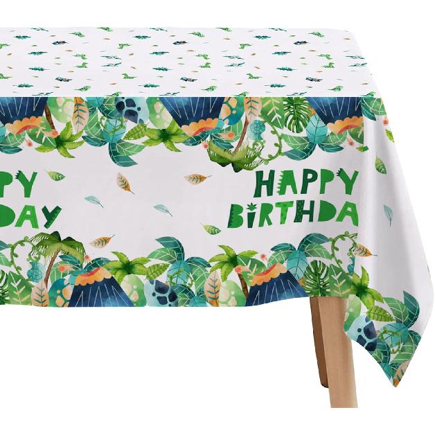 Dinosaur Birthday Party Supplies Tablecloth, Disposable Dinosaur Party Tablecover Decorations, Dino Theme Table Decorations for 1st 2nd 3rd Birthday,