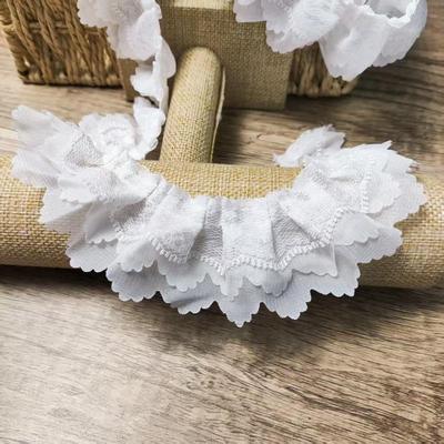 Bordo in Pizzo Chiffon a Foglie Bianco a 3 Strati per Cappello Fai-da-Te, Abbigliamento, Gonna e Ombrello da Sole Accessori da Cucito