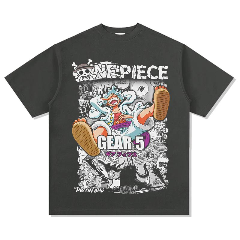 One Piece Japanese Anime Pure Cotton Tshirt Summer Men and Women Anime Enthusiasts Fashion Sports Retro Streetwear Tshirt