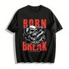 Born Break Skull & Snake Graphic Edgy Streetwear Tee Pure Cotton T-shirt