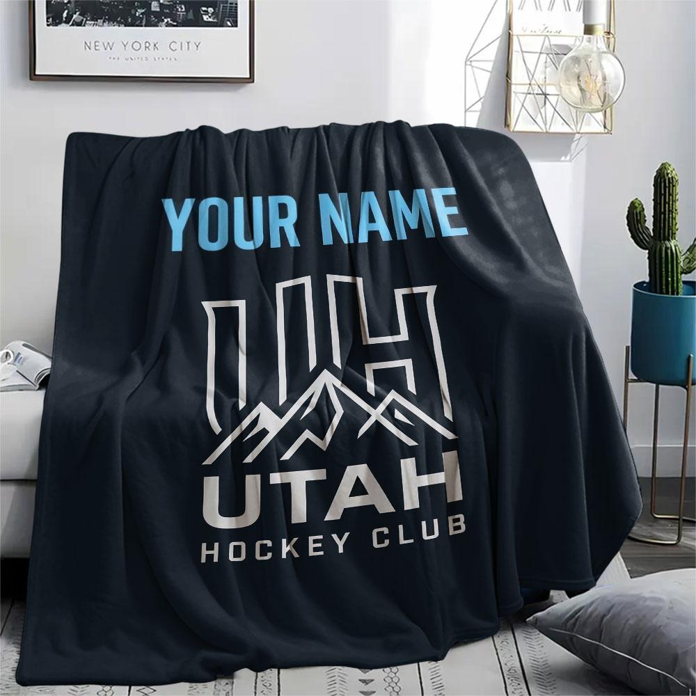Custom Name,Utah Mammoth Printed Flannel Blanket, Soft Throw for Bedroom Sofa, Washable, Christmas Present, Great Gift.