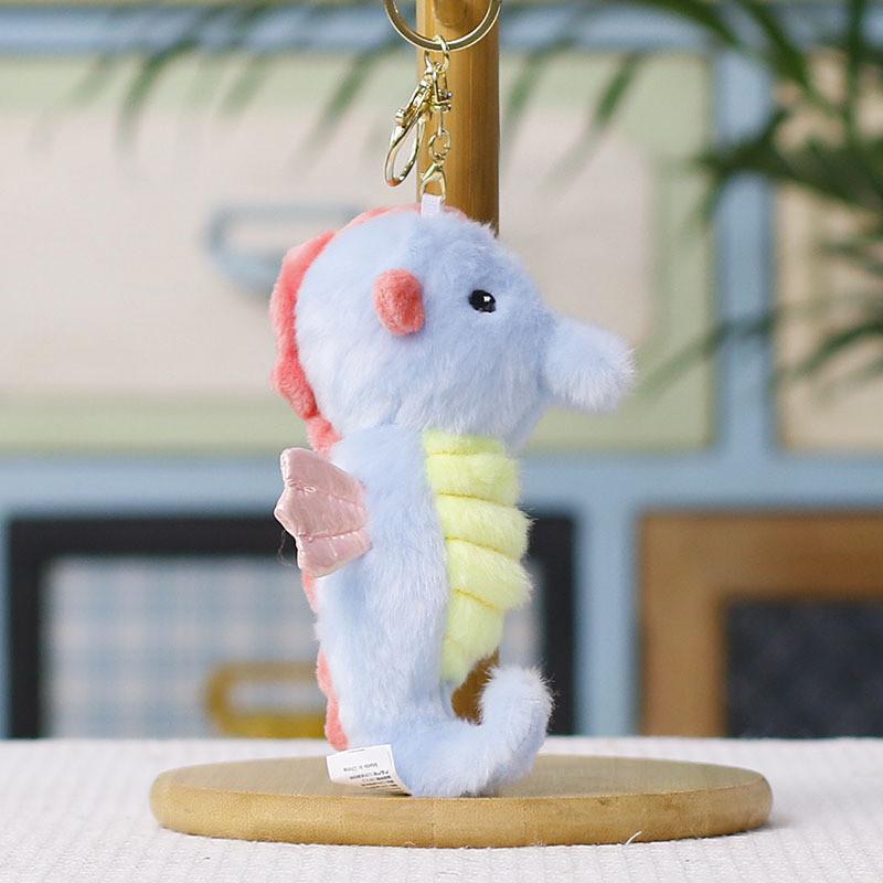 Small Seahorse Plush Keychain With Pp Cotton Filling For Bag Decor And Wedding Gift
