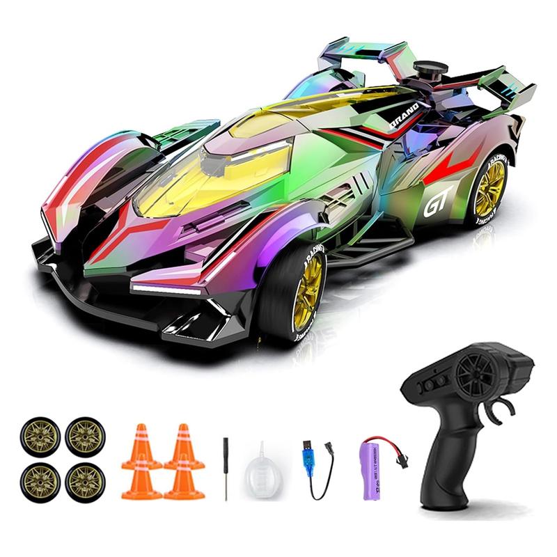 

2.4G Remote Control Drift Race Car, Sci-Fi Mist Spray Effect, Futuristic Look Model, Kids Birthday Gift різнокольоровий