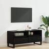 TV Stand Black Oak Effect 100 x 34.5 x 44.5 cm