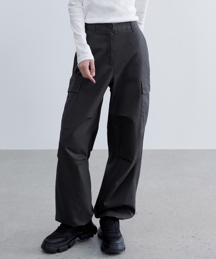 Musinsa Standard Woman Women'S Wide Cargo Pants [Dark Gray]
