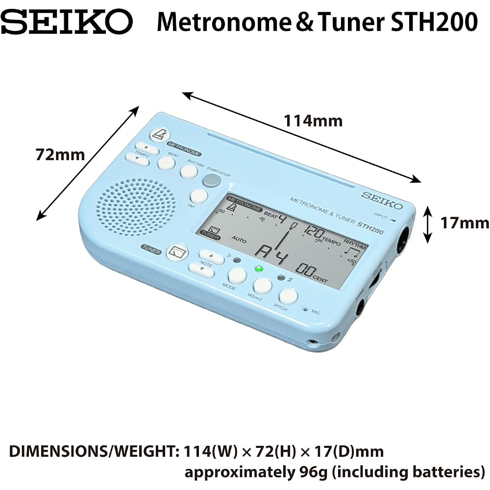SEIKO Metronome & Tuner Blue Pickup Microphone 2-Piece Set Special Pack STH200BLSP