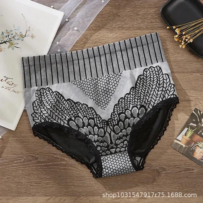 

Бесшовные трусики Женское нижнее белье Трусики с высокой талией для женщин Бриф Подтягивающее белье Дышащие трусики Кружевное белье Корректирующее белье 1pc