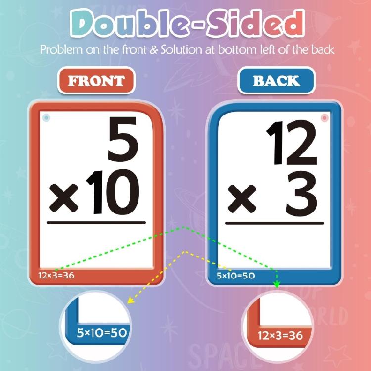 Jouet Éducatif Cartes Flash d'Enseignement des Opérations Mathématiques Pour Enfants Développement de la Motricité Fine et Réduction du Stress