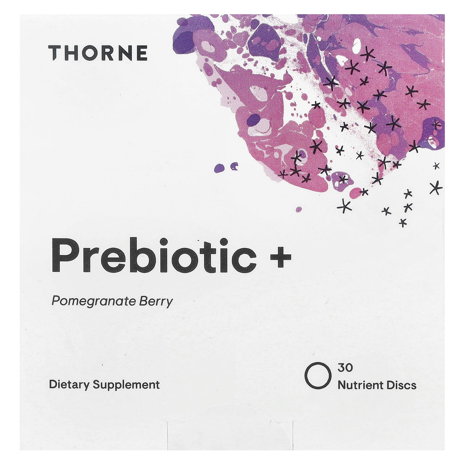 

Thorne, Prebiotic+, Pomegranate Berry Flavor, 30 Nutrient Discs