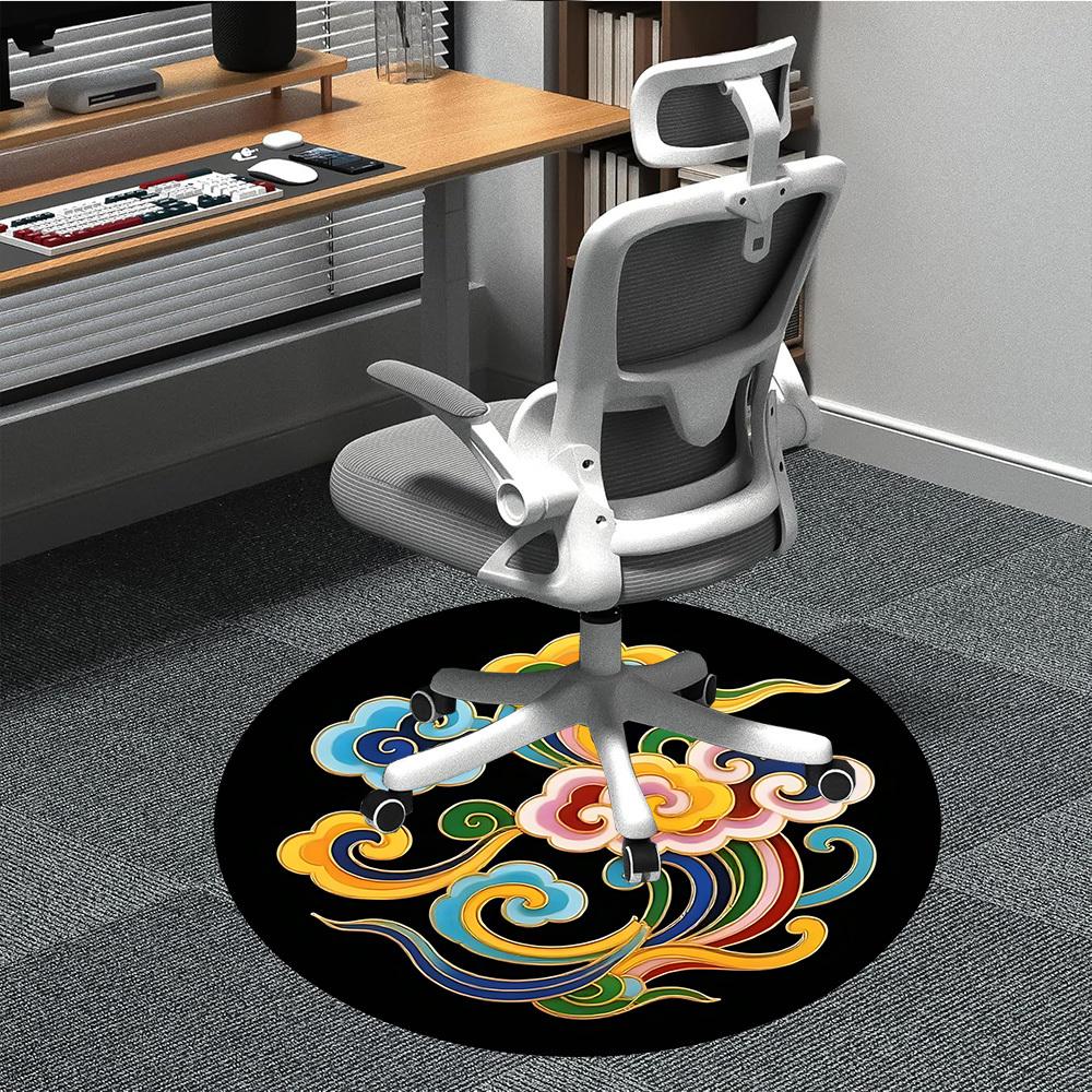 

1pc Clouds Style Chair Carpet for Office, Soft, Non-Slip Polyester Mat, Office, Living Room, Bedroom, Durable Polyester yy251207194 80cm by 80cm