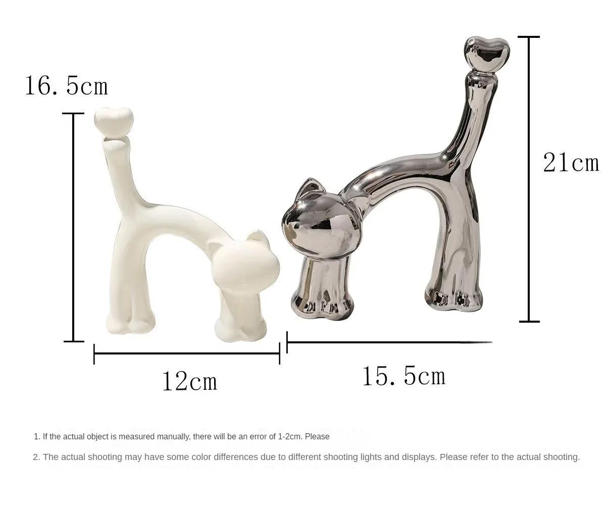 

Creative Heart-Shaped Cat Ornaments, Living Room,TV Cabinet,Home, Bedroom,Desktop Decorations, Ceramic Art Cat Statue, Gift, New