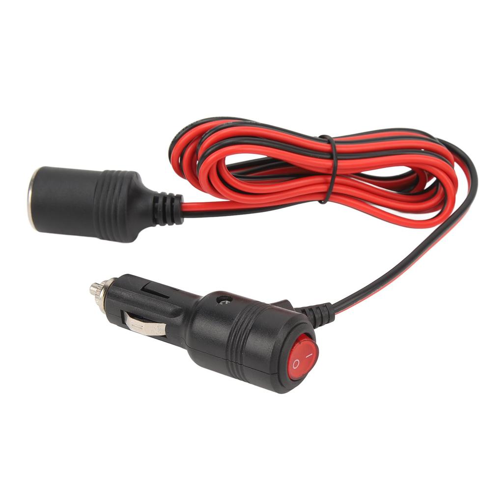 Cigarette Lighter Switch Cigarette Lighter Adapter Plug, -24V Male Female Cable with 15A Fuse,