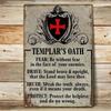 Arte de Pared de Metal Caballeros Templarios Decoración Medieval para Sala de Estar