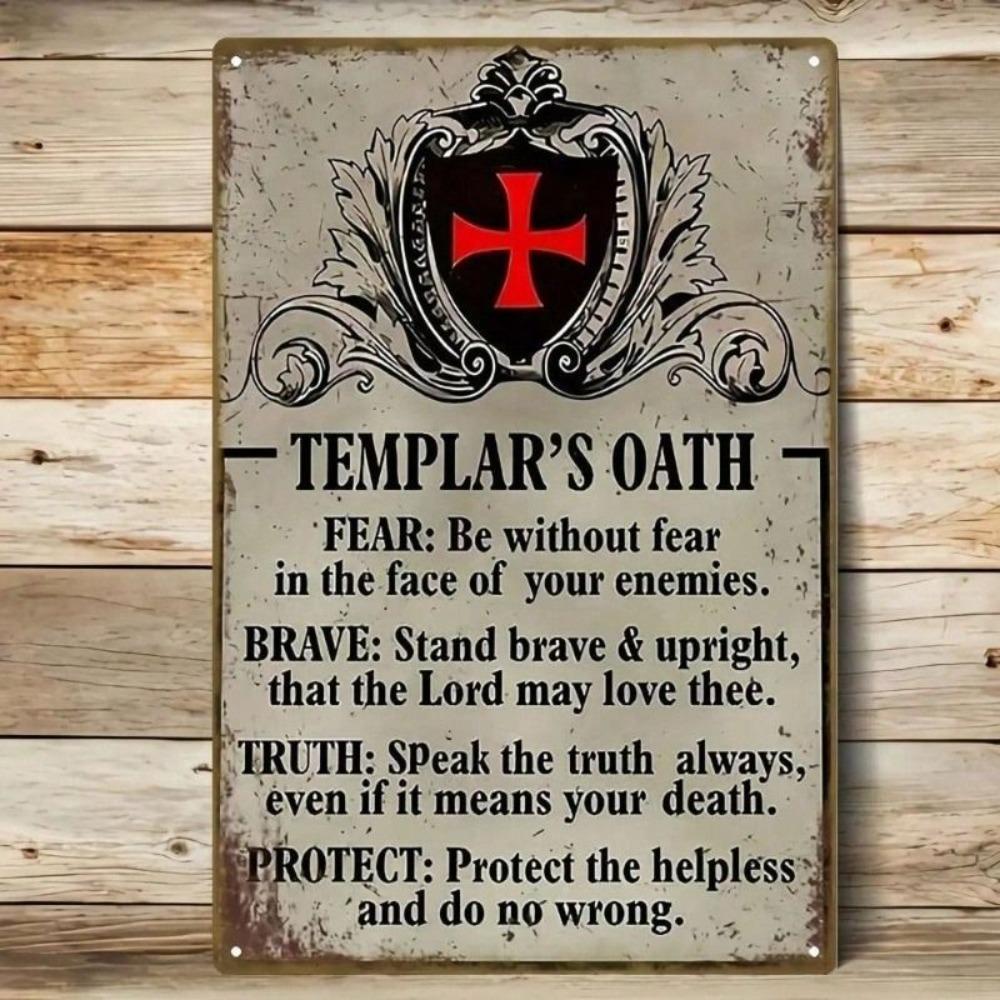 Arte de Pared de Metal Caballeros Templarios Decoración Medieval para Sala de Estar