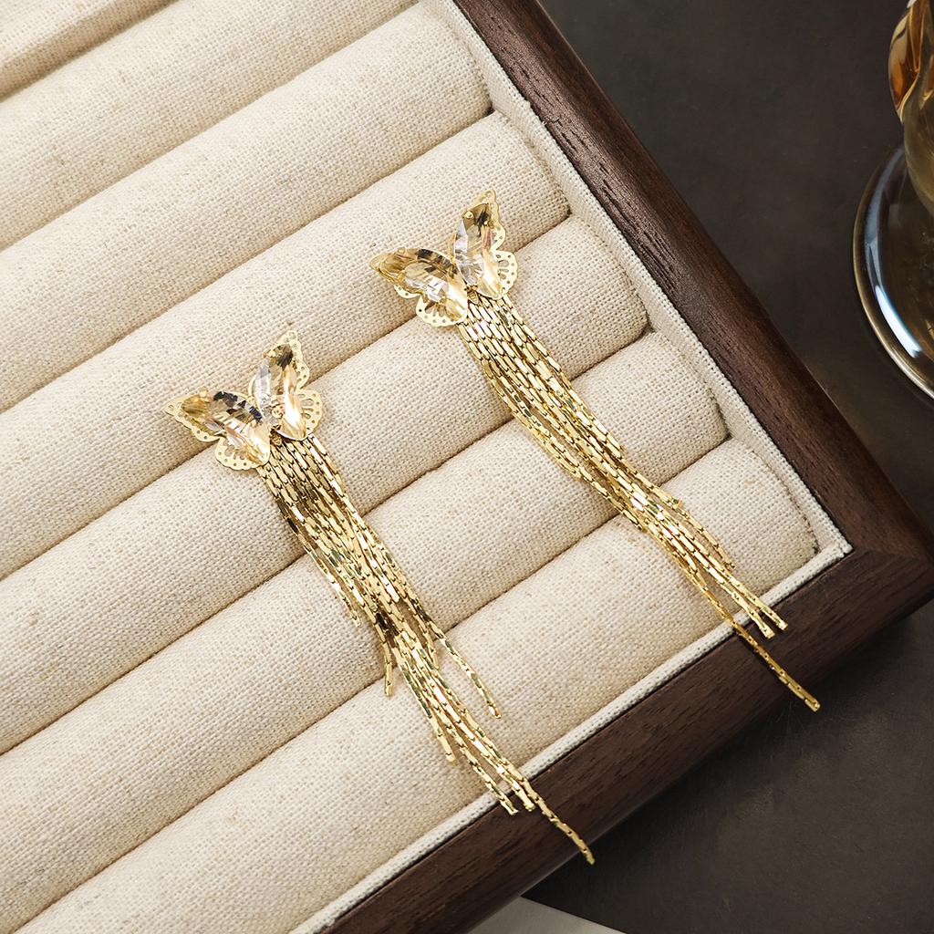 Sparkling Butterfly Tassel Earrings for Women with Unique Design