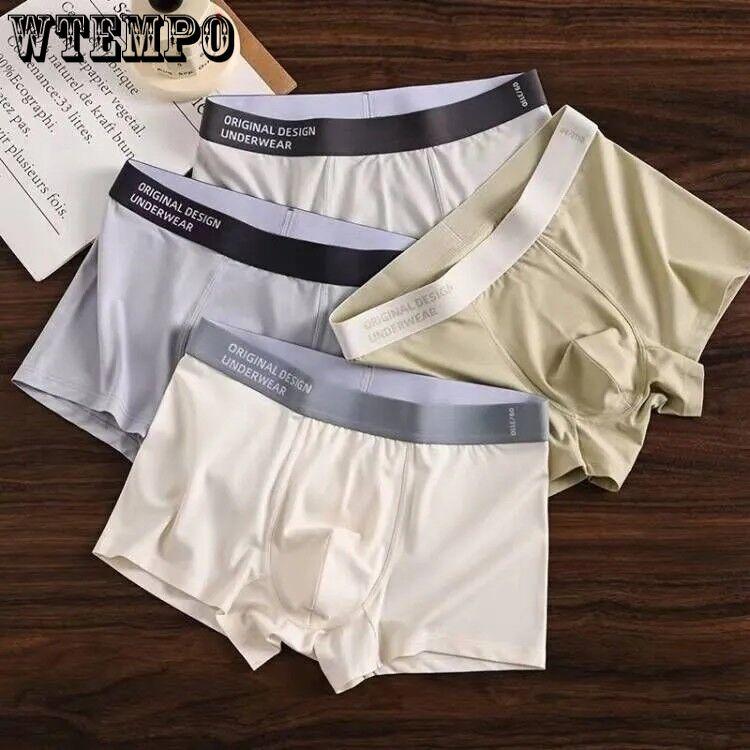 4pcs Men's Underwear Flat Corner Shorts Men's Trendy Teenage Plus Size Four Corner Shorts Boxer Brief