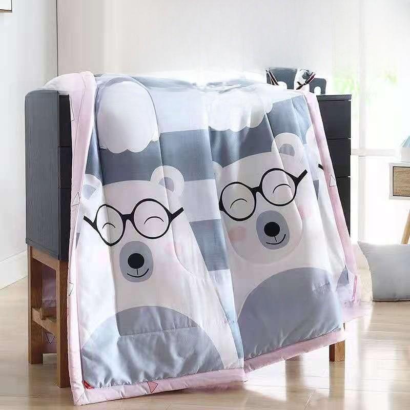 Printing Flower Breathable Cotton Blended Summer Blanket For Comfort Indoor