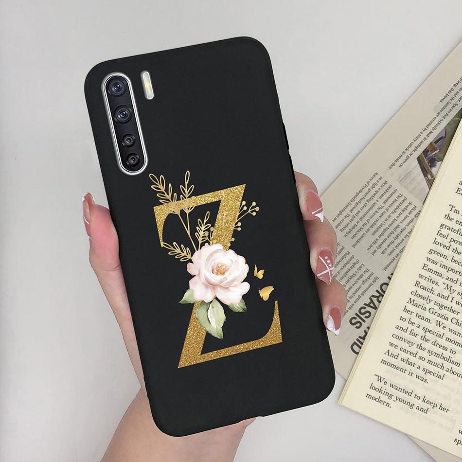 For OPPO A91 F15 Reno3 Phone Case Couple A-Z 26Letter Anti Drop Soft Silicone Matte Back Cover For OPPO A 91 F 15 Reno 3 Bumper