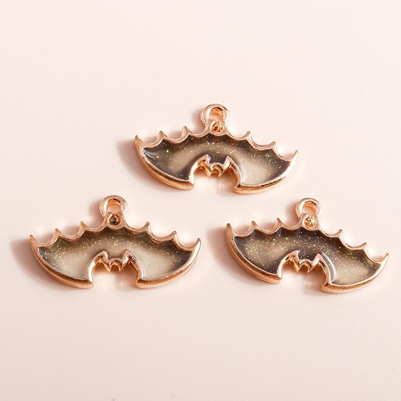 10pcs/lot Mix Enamel Halloween Bat Pumpkin Ghost Charms for Jewelry Making Earrings Pendants Necklaces DIY Keychains Crafts Gift