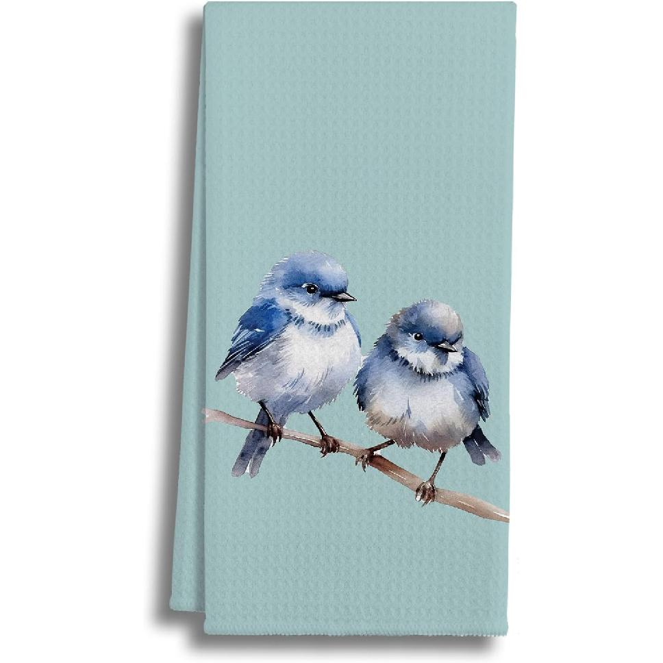 Blue Bird Bathroom Decor,Blue Bird Towels Hand Towels,Birds Hand Towels Soft Dish Cloth for Lovers Women Men,16x24 Inches