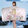 kawaii Cat Mikko artwork I-Illustrations Big Microfiber Beach Towels Quick Dry Towel Sand Pool Towel for Travel Swim Pool Yoga