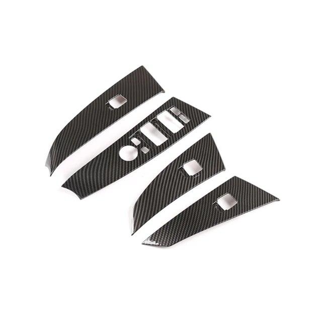 Styl vozu ABS karbonová textura Interiér Spínač ovládání zvedacího okna Tlačítko panelu Obložení krytu rámu pro BMW řady 5 E60 04 - 06