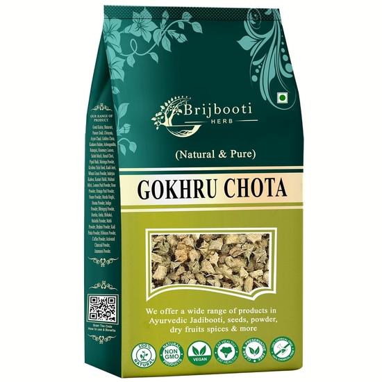 Brijbooti Gokhru Chota 200 gram - Tribulus Terrestris Seeds - Small Caltrops - Pure & Natural 200GM
