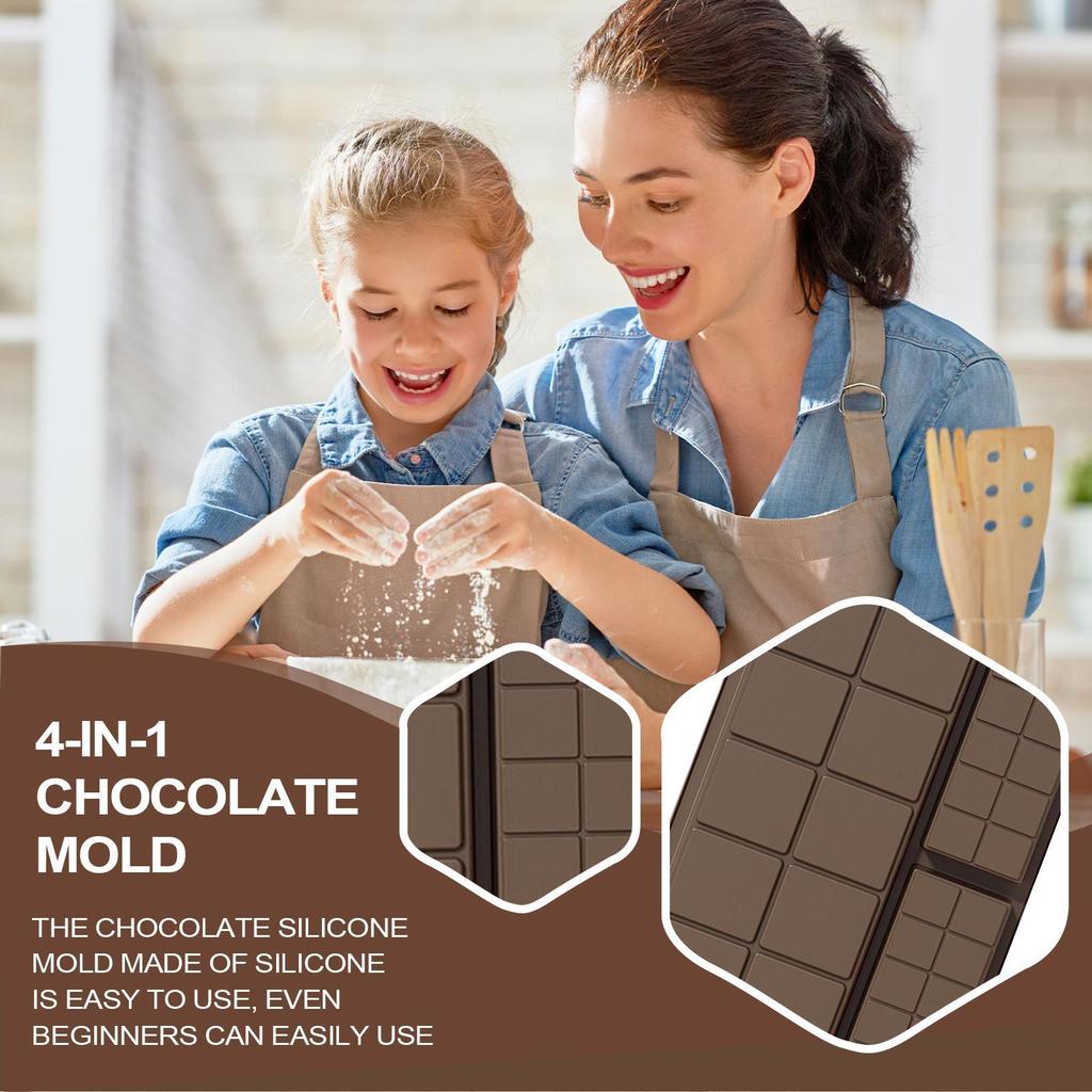 Chocolate Molds Silicone Food Grade Silicone Deep Chocolate Bar Mold Easy Release Kitchen Baking Moulds For Birthday Gathering