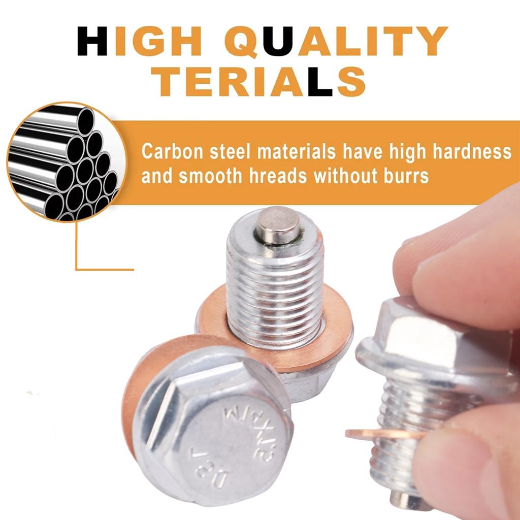 M14*1.5 Car Engine Oil Pan Oil Drain Plug Magnetic Extended Oil Drain Screw Gasket Auto Replacement Parts For Honda Volkswagen