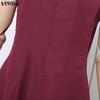 VONDA 2PCS Women Long Sleeve Hooded Tops and Sleeveless Skirts Casual Two Piece Suit Sets