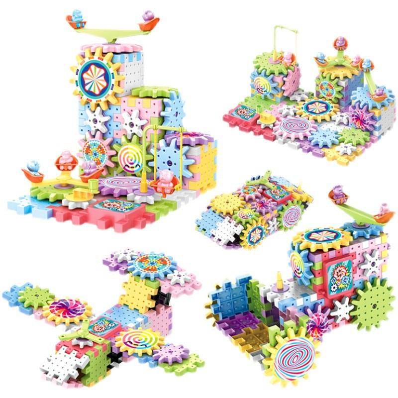 Adjustable Electric Building Blocks: Children's Educational Gear Toy Set