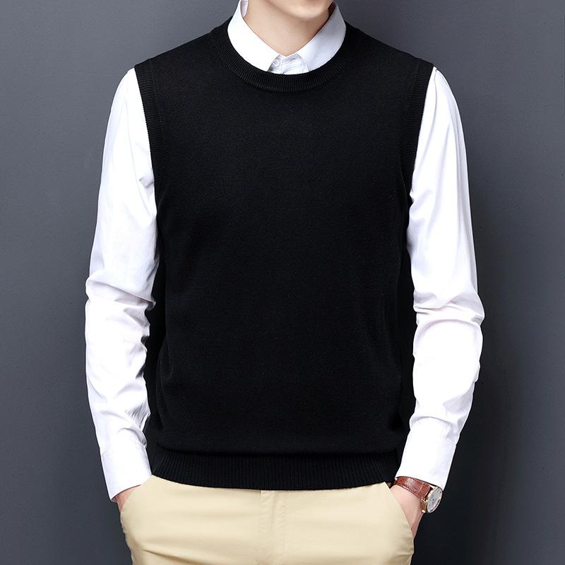 Men S Sleeveless Knit Vest Wool Blend Casual Pullover Sweater