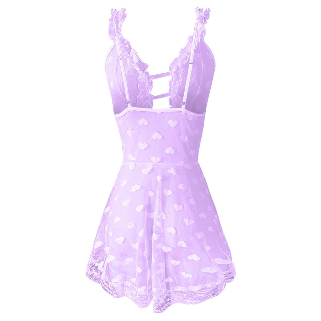 Women's Fashion Sexy Lace Printing Sling Underwear Nightdress