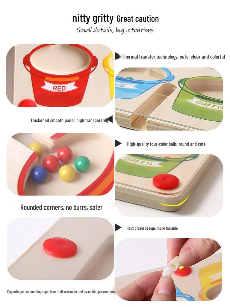 Children's Magnetic Wooden Counting & Color Game Toy