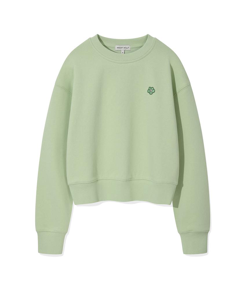 WACKY WILLY Women'S Lily Wappen Crop Sweatshirt Mint