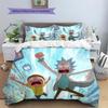 Rick and Morty Pattern Bedding Quilt Set  Home Decoration  Gift (1 * duvet cover + 2 * pillowcase  without core)