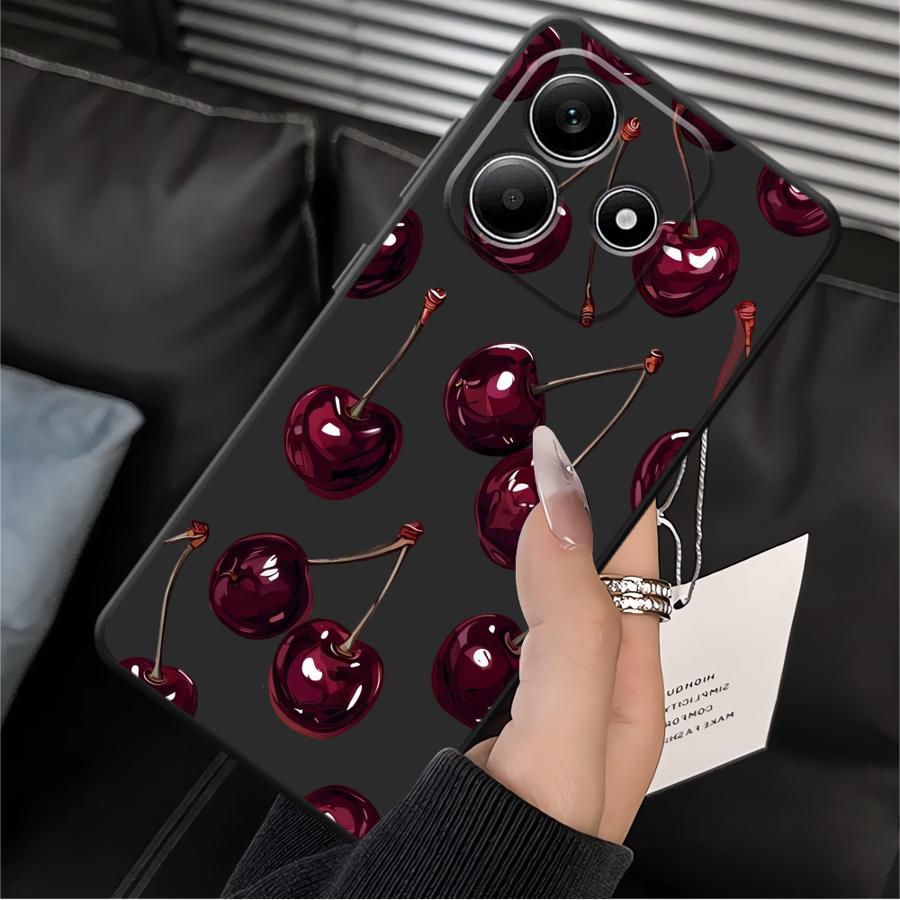 Case for Xiaomi Redmi Note 14 12S K40 K80 10 A1 A2 A3 11S 14C 9 8 7 A4 A5 13 Pro Plus 12C 13C 12 11 Pro Phone Cover Fruit Cherry