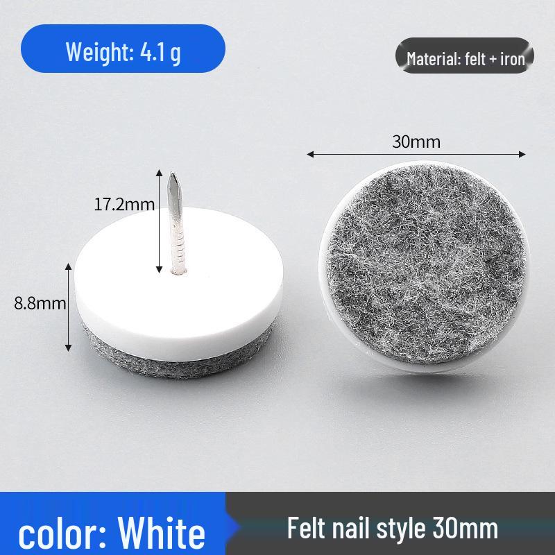 Yingya Anti-Slip Felt Leveling Feet for Furniture: White/Brown Pads for Cabinets, Tables, Chairs, Sofas