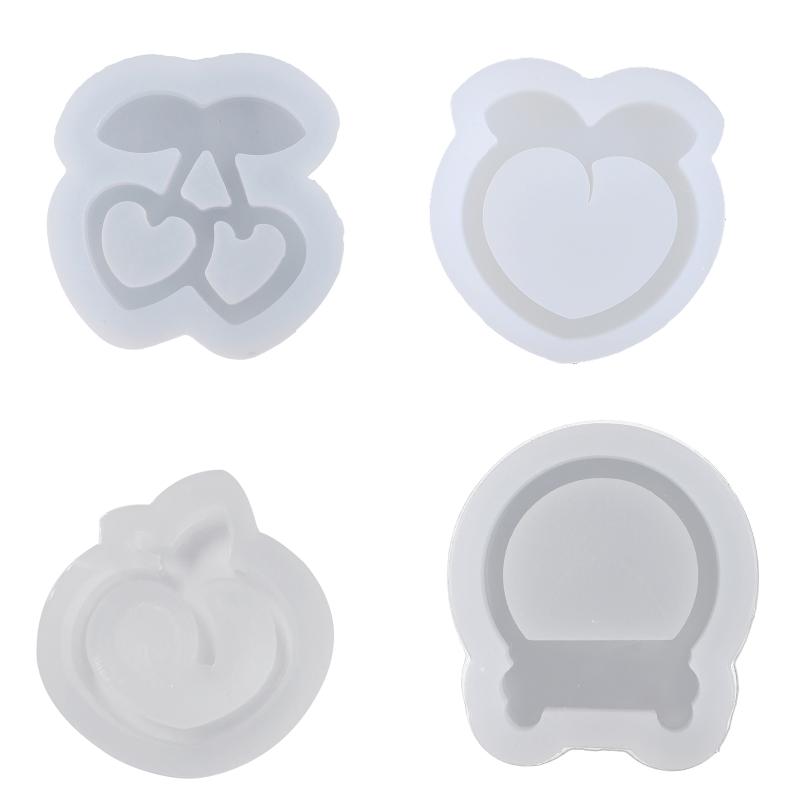 Silicone Cherry Fruit Pendant Mold Liquid Sand Keychain Accessories Mould Epoxy Resin Jewelry Molds Crafting Enthusiast