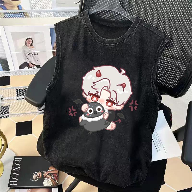 Nadměrné tílko bez rukávů s grafikou Pánské Dámské Oblečení do posilovny Potisk Game Love and Deepspace Y2K Trička Vesta