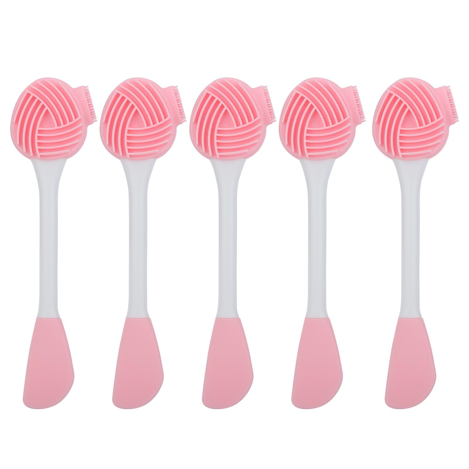 5pcs Double Headed Face Cleansing Brush Silicone Facial Mud Mask Brush Applicator Set