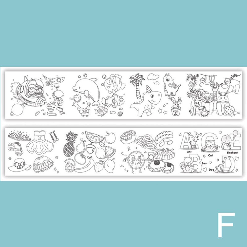 Children's Drawing Roll Sticky Color Filling Paper Roll For Kids Painting Graffiti Coloring Y1C5