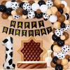 Farm Theme Balloon Wreath Set Birthday Party Flag Cow Digital Balloon Chain Set Arrangement