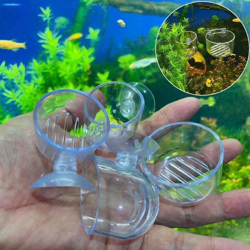 New Aquarium Decoration Hanging Fish Tank Mini Crystal Acrylic Glass Pot Polka Water Planting Cylinder Cup Feeding Accessories